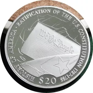 elf Liberia 20 D 2007 Am History Ratification of the US Constitution 1787-88 - Picture 1 of 2