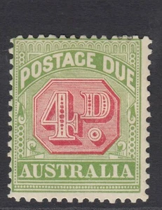 AUSTRALIA SGD67 1909 4d ROSINE & YELLOW-GREEN MTD MINT - Picture 1 of 2