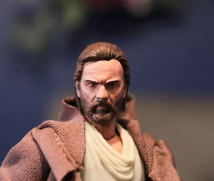 Star Wars Black Series S H Figuarts Obi Wan Kenobi Custom Head - Picture 1 of 3
