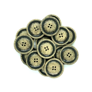 28mm Tan & black marbled effect buttons4 Hole Buttons Craft Sewing Jackets - Picture 1 of 2