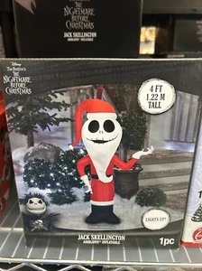 Nightmare Before Christmas Santa Jack Skellington 4 FT Lighted Inflatable Decor - Picture 1 of 2