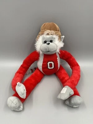 Forever Collectibles Ohio State Hook & Loop Hanging Monkey Plush 17" - Image 1 of 4