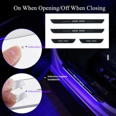 Универсальный светодиодный RGB-подоконник педали автомобильной двери приветственная лампа перезаряжаемый 4 шт. - Изображение 1 из 4