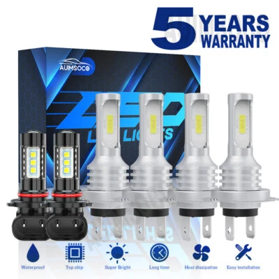 For Jaguar Vanden Plas Base Sedan 4-Door 1998-2006 LED Headlight Fog Light Bulbs - Image 1 of 4