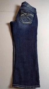 SILVER Suki Surplus Distressed Flap Pocket Capri Crop Jeans Women's Size 26 x 21 - Picture 1 of 7