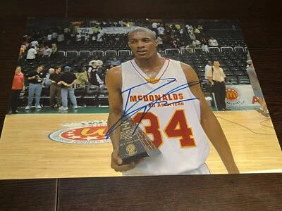Foto autografiada firmada por Derrick Favors 11x14 All-American Foto 1 de 2