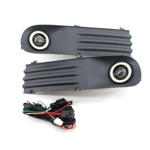 Pair of Front Bumper Lower Grille & Fog Light Angel Eye Fits VW Transporter T5 - Picture 1 of 6