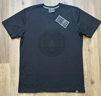 Men’s Black T-shirt Rhinestone  Tiger Head/ Black/ Size M - Image 1 of 4