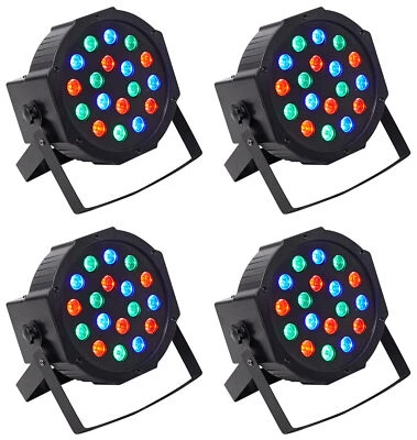 (4) Rockville RockPAR50 LED RGB Compact Par Can DJ/Club DMX Wash Lights - Image 1 of 4