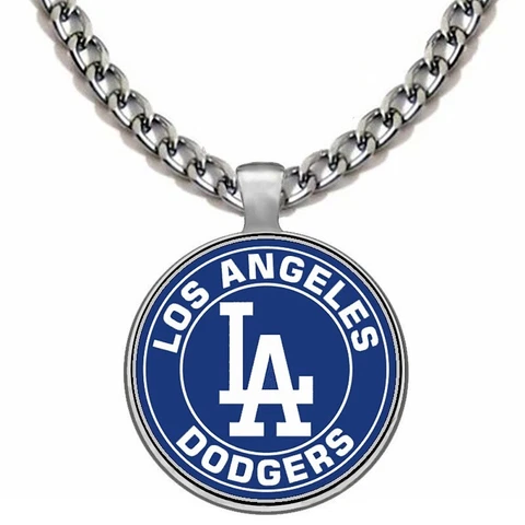 Large Los Angeles LA Dodgers Stainless Steel Chain Link Pendant Necklace D5 Cover
