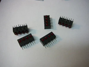 HEWLETT PACKARD HLMP-1300#104 LED CBI 3MM Array 1X4 RED **NEW** 5/PKG - Picture 1 of 1