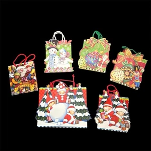 Maria Engelbreit Weihnachten 6er Set Geschenktüten Schneemann Weihnachtsmann Feiertage Strumpf Kind - Bild 1 von 14