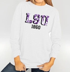 LSU Tigers Gameday Couture Women’s No Time to Tie Dye L/S T-Shirt, Medium - Picture 1 of 1