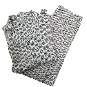 Lanz of Salzburg Womens Pajama Set Striped Floral Hearts Button Up Pants Size S - Picture 1 of 7