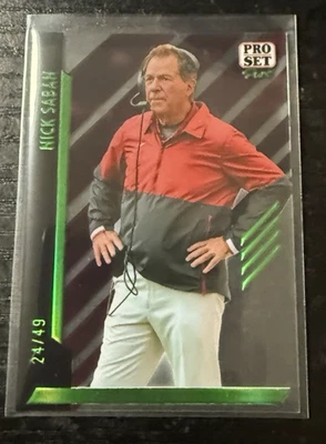 2024 Leaf Pro Set Pure Green 24/49 Nick Saban #79 Alabama - Image 1 of 3