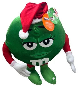 2012 Rare Gemmy M&M's large 24" Ms. Santa Green Poseable Plush  Greeter - Picture 1 of 16