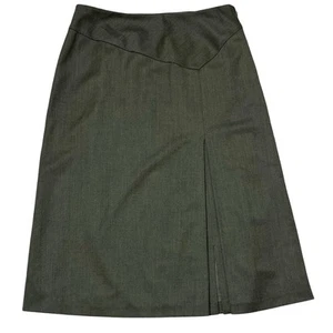 Lafayette 148 New York Women’s Green Stretch Wool A-Line Midi Skirt Sz 6 - Picture 1 of 5