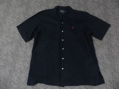 Polo Ralph Lauren Caldwell Linen Shirt Men’s Medium  Loop Collar Blue - Image 1 of 4