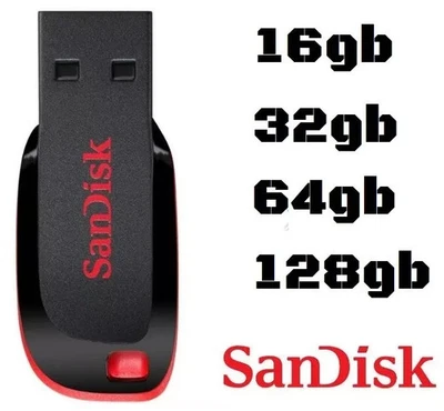 SanDisk USB Memory Stick Cruzer Blade 32GB 64GB 128GB 2.0 Flash Drive