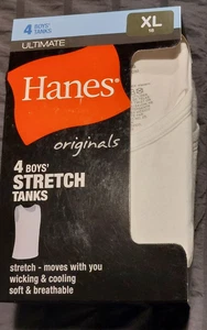 New Boys Hanes Ultimate 4 pack Stretch Tanks sz XL 18 Multi -5303 - Picture 1 of 9