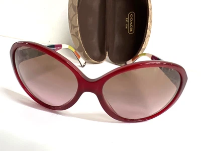 ТРЕНЕР бордовый овальный солнцезащитные очки с покрытием холст чехол (незначительный износ) - Изображение 1 из 4