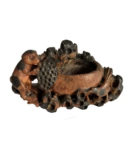 Antique Brown Soap Stone Carving With Monkey - Picture 1 of 7