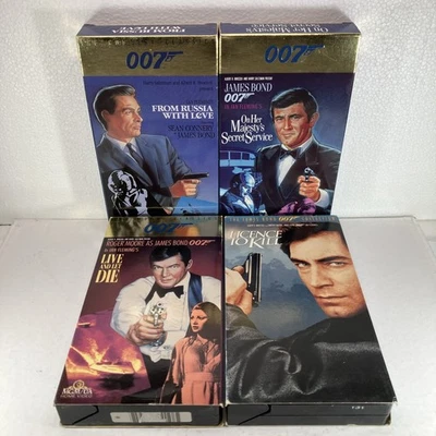 Lot Of 4 James Bond VHS Tapes Excellent Condition Tested - Imagem 1 de 4