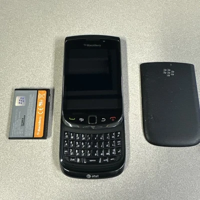 BlackBerry Torch 9800 Slider 3G GSM AT&T 5MP Black QWERTY Smartphone Vintage - Image 1 of 4