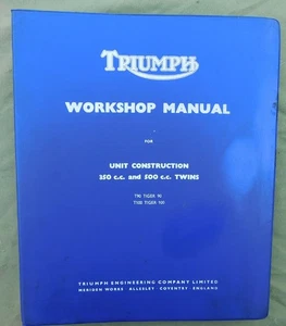 TRIUMPH MOTORCYCLE FACTORY MANUAL BOOK 500cc TWIN 1960s TIGER 100 TWENTY ONE 5TA - Picture 1 of 7