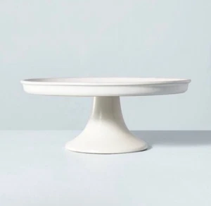 11" Modern Rim Stoneware Cake Stand Cream - Hearth & Hand with Magnolia - New - Picture 1 of 5