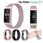 for Fitbit Charge 3/4 Strap Replacement Milanese Band Metal Stainless Steel Band