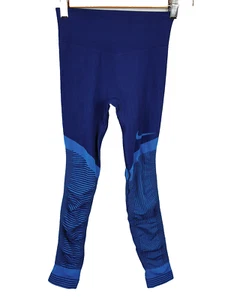 Nike Girls Kids Blue Fenom Seamless Tight Leggings Size S or 8 - 9 - Picture 1 of 10