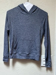 Athleta Girl Blue Hoodie Sweatshirt Activewear Athletic Casual Size M 8-10 Back - Picture 1 of 7