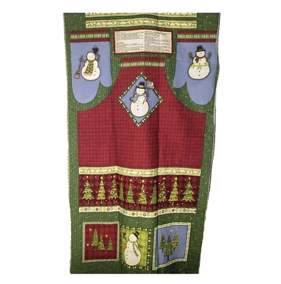 Delantal de muñeco de nieve de Navidad y guante de horno panel de tela, nuevo, patrón retro Debbie Mumm Foto 1 de 4