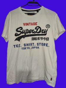 Superdry mens cotton white big logo t-shirt size M - Picture 1 of 9