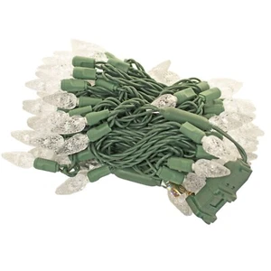 23FT Warm White LED Christmas Lights C6 Green Wire Steady Lighting 70L 23' - Picture 1 of 6