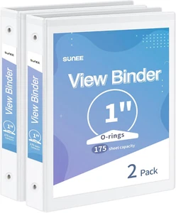 3 Ring Binder 1 Inch 2 Pack, Clear View Binder Three Ring Pvc-Free (Fit 8.5X11 I - Picture 1 of 7