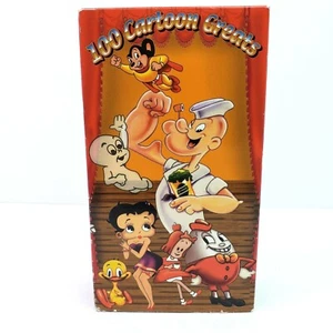 100 Cartoon Greats Popeye Mighty Mouse Betty Boop Casper 2 Tape VHS - Imagen 1 de 6