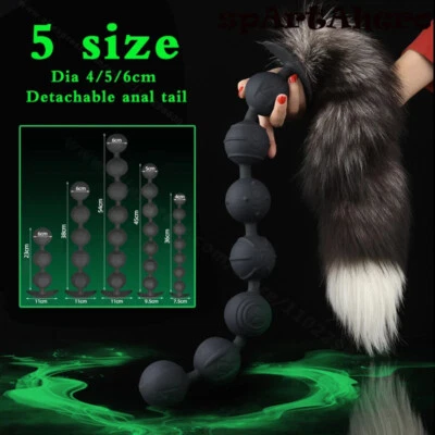Anal Beads Anal Ball Dildo Ass Plug Silicone Butt plug Dilator Anal Stimulation - Image 1 of 4