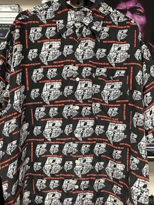 Vintage Ruff Ryders Ryde Or Die Button Up Silk All Over Print DMX Rap Tee XL/2XL - Picture 1 of 15