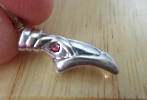 Sterling Silver 3D 22x8mm Ballerina Ballet Toe Shoe Pink Crystal Charm - Picture 1 of 6