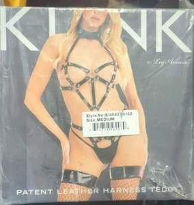 KINK PATENT LEATHER HARNESS TEDDY SIZE MEDIUM - Picture 1 of 3