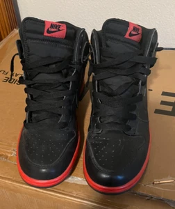 Größe 11 - Nike Dunk High Black/Black Hot Red 344648-002 - Bild 1 von 5