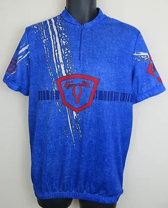 Vtg Cycling Blue Retro Jersey Top Shirt Vintage Trikot Skjorte Maglia Mens M - Picture 1 of 4