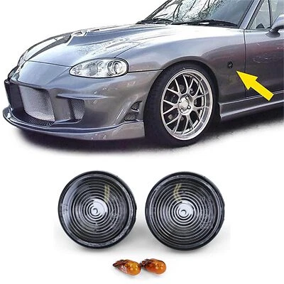 Klarglas Seitenblinker Schwarz Smoke für Mazda MX5 NA NB NBFL 90-05 - Bild 1 von 4