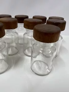 Vintage Glass and Wood Spice Jars Circa 1970s - Set Of 11 - Picture 1 of 7