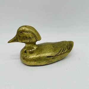 Estatuilla de pato de latón rústica vintage decoración de escritorio - Imagen 1 de 3