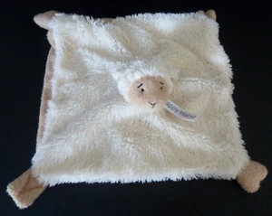 G4. DOUDOU PLAT HAPPY HORSE MOUTON blanc écru beige marron carré grelot TTBE - Picture 1 of 3