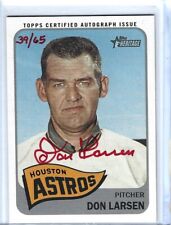 DON LARSEN 2014 TOPPS HERITAGE REAL ONE RED INK AUTOGRAPH AUTO -ASTROS@
