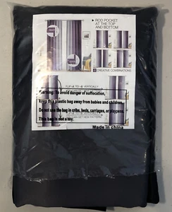 New Ombré Black 2 Curtain Panel 52"x84" Rod Pocket - Bild 1 von 4